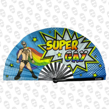 Load image into Gallery viewer, Super Gay Superhero UV Fan
